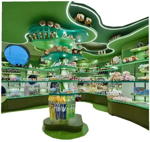 Design de gabinete de exibição, Custom Gift Shop Display Rack, Painted Exhibition Stand para Chaowan Doll Shop