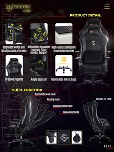 VANBOW kursi Gaming, Techni nyaman olahraga kursi Gaming termasuk pijat pilihan berputar untuk orang besar - Product Image 4