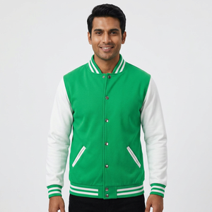 Veste de baseball vintage en satin personnalisée pour homme avec logo brodé en chenille de soie, veste en satin personnalisable, tissu en cuir - Product Image 1