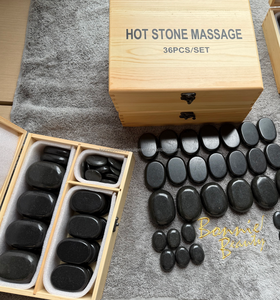 ชุดหินบะซอลต์ภูเขาไฟธรรมชาติสำหรับนวดเพื่อสุขภาพและผ่อนคลายในสปา - Product Image 5