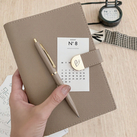 Carnet de notes A6 personnalisé mignon en cuir PU avec pochette, agenda pour filles et femmes, cadeau