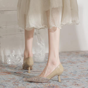 Zapatos de Tacón Alto de Charol para Mujer, Zapatos Brillantes con Punta en Pico para Fiestas, Bodas, Oficina y Eventos Nocturnos - Product Image 2