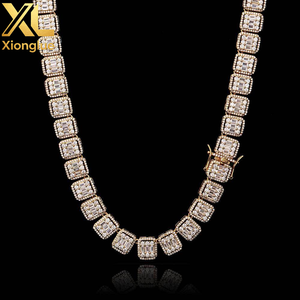 13MM <b>Iced</b> <b>Out</b> Men Hip Hop Necklace Brass CZ Jewelry <b>Chain</b> Necklace Party Gift - Product Image 5