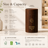 Caja de Cartón Rígido Personalizada de Cualquier Tamaño, con Diseño de Madera y Lámina Dorada, para Perfume, Aceite Esencial, Café, Regalos