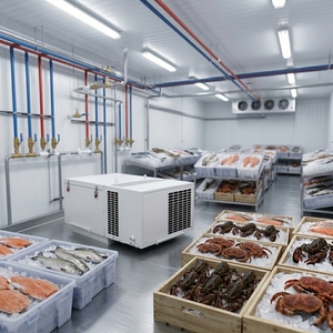 Unité de Condensation Commerciale Compacte à Montage Supérieur 2 CV, Économe en Énergie, Faible Bruit, Écologique, Dégivrage à <span class=keywords><strong>Gaz</strong></span> Chaud Rapide pour Fruits de Mer - Product Image 1