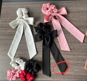 ยางรัดผมโยคะแบบมีริบบิ้นยาวสำหรับผู้หญิง ผ้าชีฟองเนื้อนุ่ม พร้อมโบว์ผูกผม ยางรัดผมแบบยืดหยุ่น พิมพ์โลโก้ได้ - Product Image 3