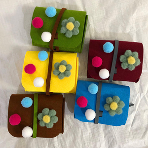 Nouvelles innovations, sac de rangement miniature en feutre de qualité supérieure, multicolores, portable, avec fermeture à glissière, style portefeuille court pour femmes, usage quotidien - Product Image 1