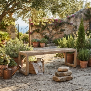 Banco Largo Lucia, con una fina artesanía y un asiento cómodo, es perfecto para espacios que combinan estilo y funcionalidad. - Product Image 3