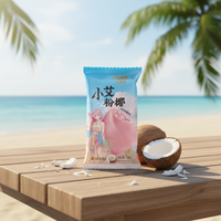 Crème glacée à la noix de coco rose Xiao Ai tendance d'Abink avec coque de chocolat croustillante aux saveurs de fruits et de lait Emballage pratique en sac.