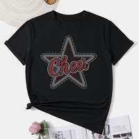 Cheer personnalisé de haute qualité avec conception de transfert d'étoile pour T-shirt