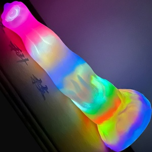 2022 Luminous Monster Sex Toy Multi-color Gorgeous Glow in Dark Silicone Realistic <b>Dildo</b> Panties for Woman - Product Image 2