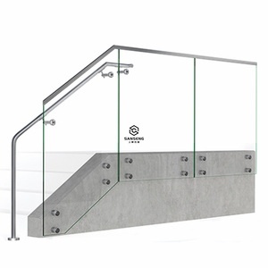 Barandilla de Escalera Moderna y Contemporánea de Acero Inoxidable con Abrazaderas de Vidrio, Diseño para Uso en Hoteles, Resistente al Óxido - Product Image 5