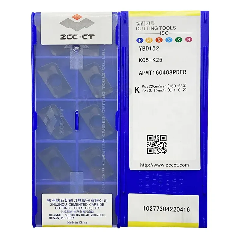 ZCC APMT APMT1135 APMT160408PDER YBD152คาร์ไบด์แทรก CNC เปลี่ยนเครื่องมือเครื่องกลึงเครื่องมือเคลือบแทรก