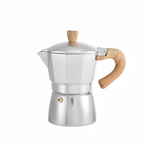 Klassieke Aluminium Espresso Moka Koffie Mokka Pot Cafetaria Koffie Moka Pot Rode Moka Koffiepot