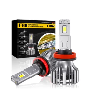 2023 New F60 Led H11/H9/H8 55W 110W 30000Lm Top Quality H11 Led Headlight Compatible 99.9% Cars H11 Led Fog Light