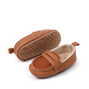 Mocassins à semelle souple pour bébés garçons - Mocassins en cuir PU antidérapants avec sangle tressée, chaussures de marche légères pour tout-petits - Product Image 6