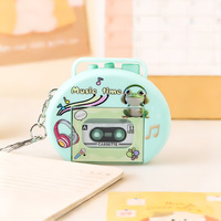 Mini Enregistreur Cassette Rétro Amusant en Forme de Dessin Animé, Porte-clés Créatif, Pendentif Radio, Jouet pour Enfants, Impression UV sur PVC, Petit Cadeau