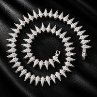 Collier chaîne à pointes épissées Panthère 16 mm en alliage, bijou tendance hip-hop pour homme, accessoire de mode, cadeau