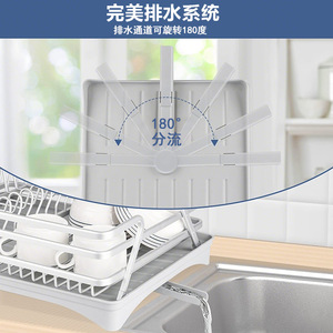 Escurridor de Platos de Aluminio Tamaño L, Secado Rápido, Almacenamiento para Encimera, Multiusos, Sin Necesidad de Instalación - Product Image 2