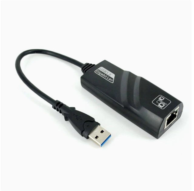 3.0 USB to Ethernet Adapter for Laptops and Desktops with Wired Gigabit Network Cards and RJ45 External Interface.