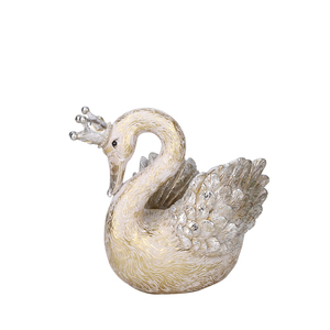 Redeco Regal Crown Swan Planter, figurine en résine, or, argent, blanc, décoration vintage pour la maison, cadeau, vente en gros, logo personnalisé - Product Image 6
