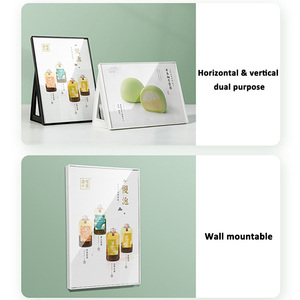 A3 A4 A5 Đen Trắng Ngang/Dọc Sử Dụng Tường Treo/Đặt Hiển Thị Nhựa Tabletop Đăng Chủ <span class=keywords><strong>Menu</strong></span> Đứng - Product Image 5