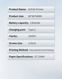 <span class=keywords><strong>Imprimante</strong></span> sans encre instantanée de poche, nouvelle, créative, pour enfants, compatible avec le stock, tendance, AIWholesale, avec IA vocale chinoise et fonction thermique - Product Image 5