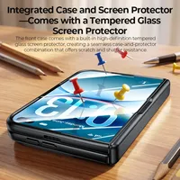 Coque pour iPhone Duo 18, transparente givrée, respectueuse de la peau, avec support rotatif à charnière et film trempé, accessoires de protection antichoc