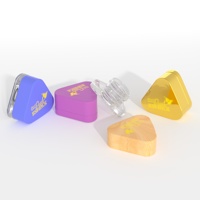 Vente en gros de contenants d'emballage d'huile triangulaires transparents et colorés, résistants aux enfants, en verre de 5 ml avec couvercle