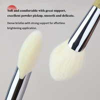 Pinceaux de maquillage professionnels à manche en bois d'ébène vert, poils de chèvre naturels, pour le visage, marque privée, pour le blush
