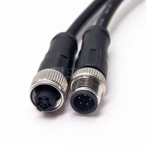 M8 Molded Cable Straight 90 Degree Male Female IP67 Waterproof Connector Shielded Cable Leads Cordset