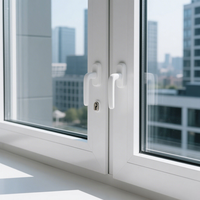 Fenêtres à battant en verre à double vitrage de conception moderne, portes et fenêtres en acier en plastique PVC résistant à la chaleur