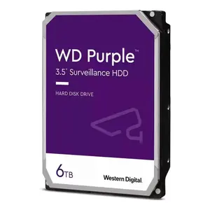 Hard Drive pengawas Internal 6TB WD warna ungu untuk Western Digital HDD - SATA 6 Gb/s 256 MB Cache, 3.5 " - WD64PURZ