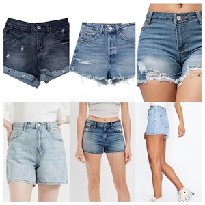 Women's High Waist Denim Shorts Distressed <b>Ripped</b> Solid Color Casual Summer <b>Jeans</b> <b>Skinny</b> Fit Blue Black <b>White</b> Button Front - Product Image 4