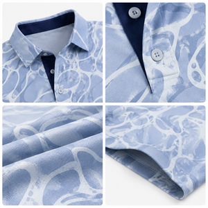 Polo de golf personnalisé pour homme, imprimé abstrait, respirant, séchage rapide, extensible, OEM ODM, fabrication sous marque privée - Product Image 3