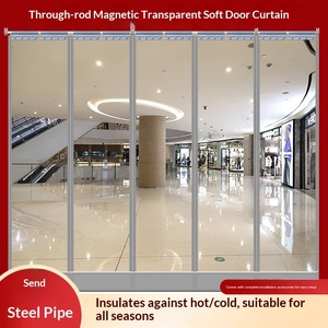 Cortina Magnética Transparente para Puerta, Tipo Barra de PVC, Separador, Protección Contra el Viento, Diseño Moderno, Uso en Exteriores, Supermercado - Product Image 3