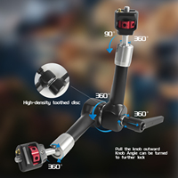 Bras de viseur à double caméra rotatif à 360 degrés de 7 et 11 pouces avec support à friction robuste de 1/4 de pouce, portable