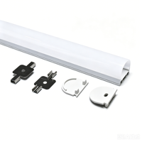 Profilé en aluminium lumineux à trois côtés le plus vendu pour bande LED encastrée, canal d'éclairage de plafond apparent en forme de U