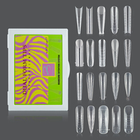 Extensiones de Uñas de Plástico Transparentes de Longitud Media, 240 Piezas/Caja, de Alta Calidad, Marca Winsome Beauty, con Pegamento