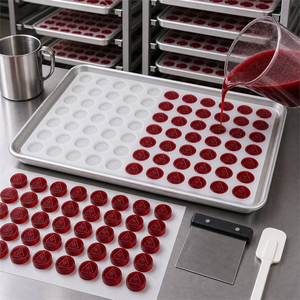 TH Round Coin Silicone Gummy Mold Half Sheet Pan Scraper Tray <b>Set</b> Vitamin Supplement Food Grade Functional Gummy Candy Wholesale - Product Image 3