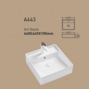 Vasque en céramique A641 505x305x130mm à poser sur comptoir, à trou unique - Product Image 3