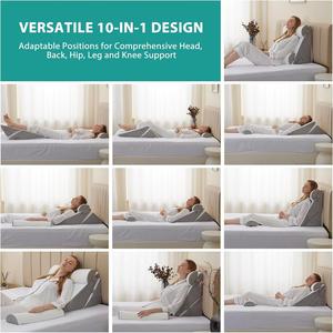 Nuevo Diseño, 2 Almohadas Triangulares para las Piernas, Almohada de Espuma Viscoelástica Suave para Aliviar el Dolor de Espalda, Almohada de Cuña para Dormir - Product Image 3