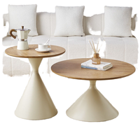 Inspiré Style nordique tulipe Design MDF Table d'angle en bois Internet rouge Durable pour salon balcon salle à manger café