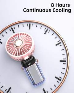พัดลมพกพาแบบพับได้ไร้ใบพัด ชาร์จผ่าน USB พร้อมหน้าจอดิจิตอล สำหรับใช้ในบ้าน รถยนต์ หรือ - Product Image 2