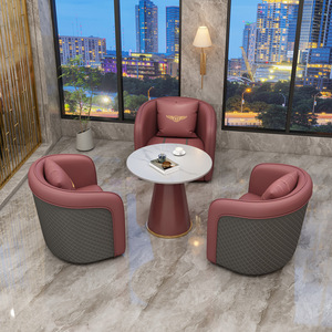 <b>Hotel</b> <b>Sofa</b> Set PU Leather Metal Frame Durable For Restaurant Commercial Space - Product Image 4