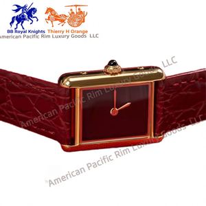 Retro Luxury Watch for Ladies Retro Genuine Leather Strap Square Alloy Quartz Watches Women's Business Wrist Watch Cartiers. - Product Image 4
