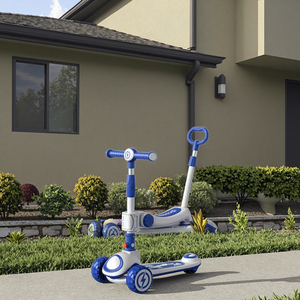 Patinete 3 en 1 Personalizado para Niños, Marco de Aluminio Plegable, Barra de Empuje, Asiento, Patineta, Ruedas de PU, Luces, Aluminio Plegable - Product Image 1