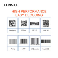LONVILL 2000mAh Batería Usb Inalámbrico Supermercado Pistola de escaneo de código de barras