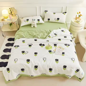 Bộ đồ giường xuống Comforter bìa, 100% rửa sạch bộ đồ giường bông, lanh, thích kết cấu, thoáng khí, bền, mềm mại và thoải mái - Product Image 3