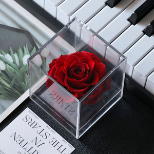custom acrylic flower box Clear Plastic Crystal Luxury Wholesale Flower Display Box